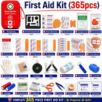 First Aid Kit & Survival Kit, 400 Pieces with Essential Supplies for Car, Camping, Home, Boat, Car, Sports, Emergency Kit, 2 in 1 First Aid by