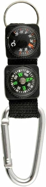Black Carabiner Key Chain Compass Thermometer Metal Camping Outdoor Gadgets Hiking Survival to Multifunctional Mountaineering Sports Outdoor Recreation Accessories