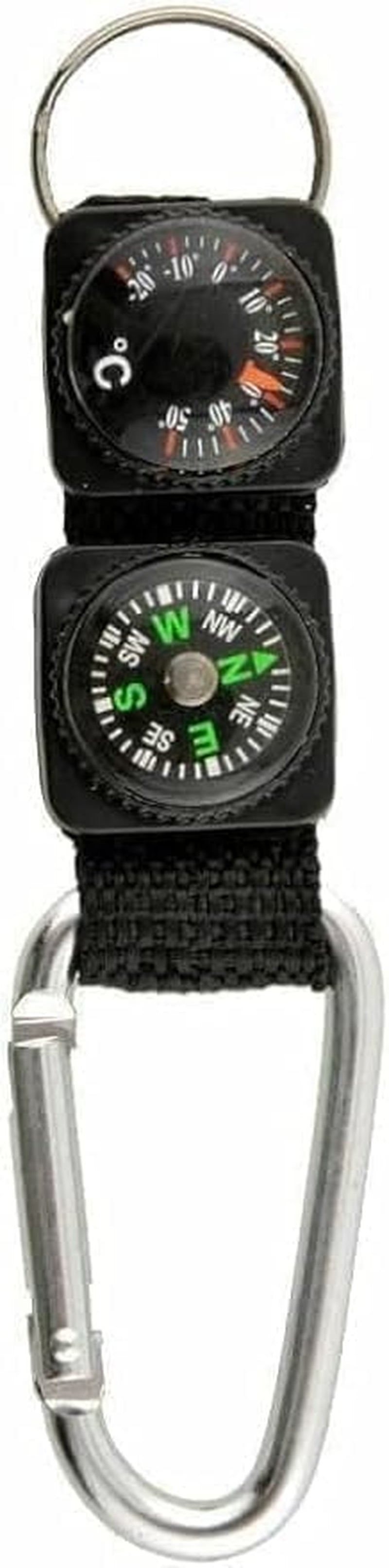 Black Carabiner Key Chain Compass Thermometer Metal Camping Outdoor Gadgets Hiking Survival to Multifunctional Mountaineering Sports Outdoor Recreation Accessories
