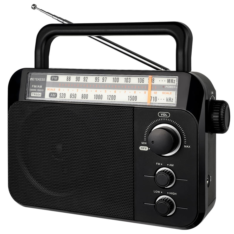 Retekess Tr604 Am Fm Radio,Portable Radio Plug in Wall,D Battery Opera
