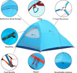 Camping Tents 2 Person, Lightweight Backpacking Tent for Hiking and Biking, Waterproof, Packs Light and Compact 4.2Lb