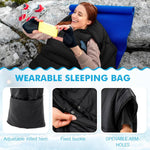 Winter Wearable Sleeping Bag for Adults with Hood 74 Inch Long 0 Degree Cold Weather Insulated Weather Sleeping Bag for Extreme Cold Camping Hiking Stadium