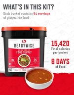 Emergency Food Supply - 84 Servings Gluten Free Survival Food Bucket, Dehydrated Meals & Freeze Dried Food for Backpacking, Camping Essentials & Emergency Supplies, up to 25 Year Shelf Life