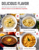 Emergency Food Supply - 84 Servings Breakfast & Entrée Bucket, Protein Meals, Dehydrated & Freeze Dried Food for Backpacking, Camping Essentials & Prepping Supplies, up to 25 Year Shelf Life