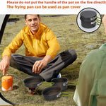Camping Cookware Set Camping Gear Campfire Utensils Non-Stick Cooking Equipment Lightweight Stackable Pot Pan Bowls with Storage Bag for Outdoor Hiking