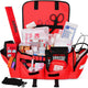 Fully Stocked EMT Trauma Bag – Tactical First Responder Medical Kit with Tourniquet, Vented Chest Seals, Hemostatic Gauze, Shears, Bandages & Bleeding Control Supplies – Red