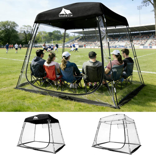 Waterproof Clear Weather Pod - Windproof Sport Shelter with Removable Top Cover, Sturdy Frame Bubble Tent for Cheering, Watching Sports, Fishing & Camping