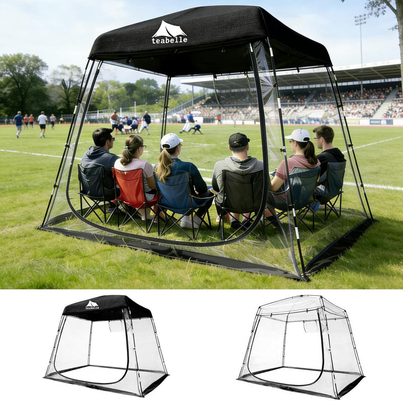 Waterproof Clear Weather Pod - Windproof Sport Shelter with Removable Top Cover, Sturdy Frame Bubble Tent for Cheering, Watching Sports, Fishing & Camping