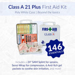 Mfg Class a 21 plus - 146Pc Usa-Made ANSI & OSHA Compliant First Aid Kit - Emergency Medical Supplies for Minor Injuries - First Aid Kits for Businesses, Homes, & More