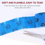 Self Adhesive Vet Wrap for Pets - Cohesive Bandage for Dog Cat Horse Wound Care, No Stick to Fur First Aid Bandage Stop Bleeding Prevent Licking, Flexible Paw Leg Tail Protector