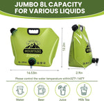 6Pack Collapsible Water Container 8L/2 Gallon Water Jug, Water Storage Bag, Collapsible Water Bag for Travelling, Emergency Water Bag Suitable for Camping Essentials, Survival Gear, Camping Water Jug