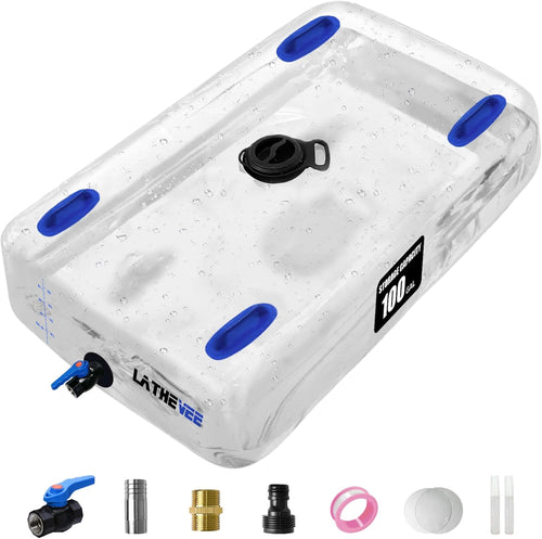 Water Storage Bladder, 25/50/100 Gallon Portable Water Tank, Collapsible Water Storage Containers with Spigot, Large Capacity Water Bag for Emergency Water (100Gal)