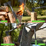 Wood Splitting Axe,32"Chopping Axe for Heavy Duty Woood Cutting,Axe for Chopping Wood, Shock Absorber Handle and anti Slip Grip,Forged Steel Blade with Protective Cover and Non Slip Gloves