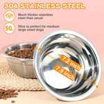 2 Pack 7.2" Stainless Steel Dog Bowls 50Oz Thickened Durable Replacement Dog Food Bowls for Food and Water, Fit for  Bowl Stand DB-B01/DB-B03