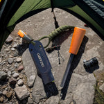 Fire Starter for Campfires, Flint and Steel Fire Starter Kit, Ferro Rod Survival Kit, Fast Fire Stick with Survival Whistle, Regular Size
