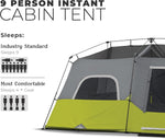 Core 9 Person Instant Cabin Tent - 14' X 9', Green (40008)