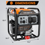 4400W Inverter Generator Gas Powered, Portable Gas Generator for Home and Outdoor Use, Leightweight and ECO Mode