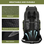 90L Hiking Backpack, Waterproof Camping Bag with Rain Cover, Lightweight Backpacking Back Pack