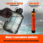 High-Capacity Survival Water Filter Straw Kit with Emergency Whistle, Lightweight Reusable Portable Water Straw for Camping, Hiking, Backpacking & Emergency Preparedness(1 Pack)
