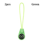 2Pcs EDC Mini Compas with Zipper Tail Rope Paracord Bracelet Gear Survival Keychain Camping Hiking Pocket Compasses Outdoor Tool