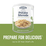 Dehydrated Potato Shreds Can, 31 Servings, Gluten Free Survival Food with 25 Year Shelf Life - Freeze Dried Emergency Food Supply for Camping, Prep & Everyday Meals