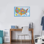 2 Pack - Laminated World Map Poster & USA Map Set - Equal Earth World Map Design Shows Continents at True Relative Size - US Map 18? X 29?