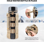 Molle Water Bottle Holder for Backpack,Drawstring Adjustable Straps Molle Pouches for 20 32 36 48 Oz Water Bottle