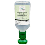 Sterile Saline Eyewash Solution 2-Pack - 500 Ml (16.9 Fl Oz) Bottles + Ergonomic Cup - Emergency Eye Station Refill for Flushing & Irrigating Eyes, 8.5" H, 3" W, 3" L, by Plum