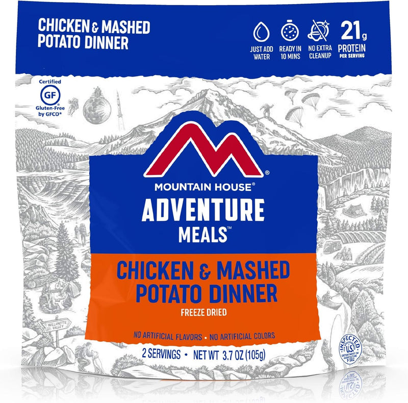 Chicken & Mashed Potato Dinner Gluten| Freeze Dried Backpacking & Camping Food | Survival & Emergency Food | Gluten-Free