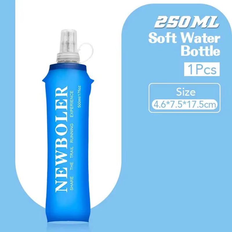 250Ml 500Ml Water Bottle TPU Folding Soft Flask Sport Water Bottle Water Bag Collapsible Water Bottle Running Camping