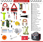 Roadside Emergency Car Kit (137Piece), with Jumper Cable, Car Safety Road Rescue Kit,Car Emergency Kit Gift for Father Women and Men,Tow Strap,Car Tool Kit (Black)