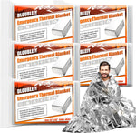 5-Pack Emergency Thermal Blankets, Heavy Duty Mylar Space Blanket with Ultimate Body Heat Retention for Camping Survival Kit, Car Emergency and Hiking, Waterproof & Windproof