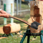 32.4 Inch Professional Wood Splitting Axe, Wood Chopping Axe with Hickory Wood Handle and Leather Sheath, Felling Ax, Sporting Axes, Racing Axes for Timbersports - Black Head 6 Lbs